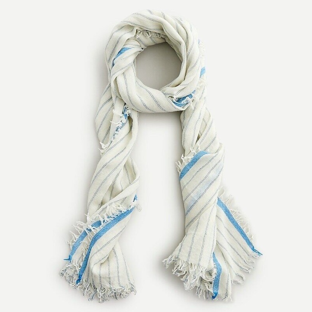 NWT J.Crew Women's Lightweight wool scarf with eyelash fringe AS271 BE